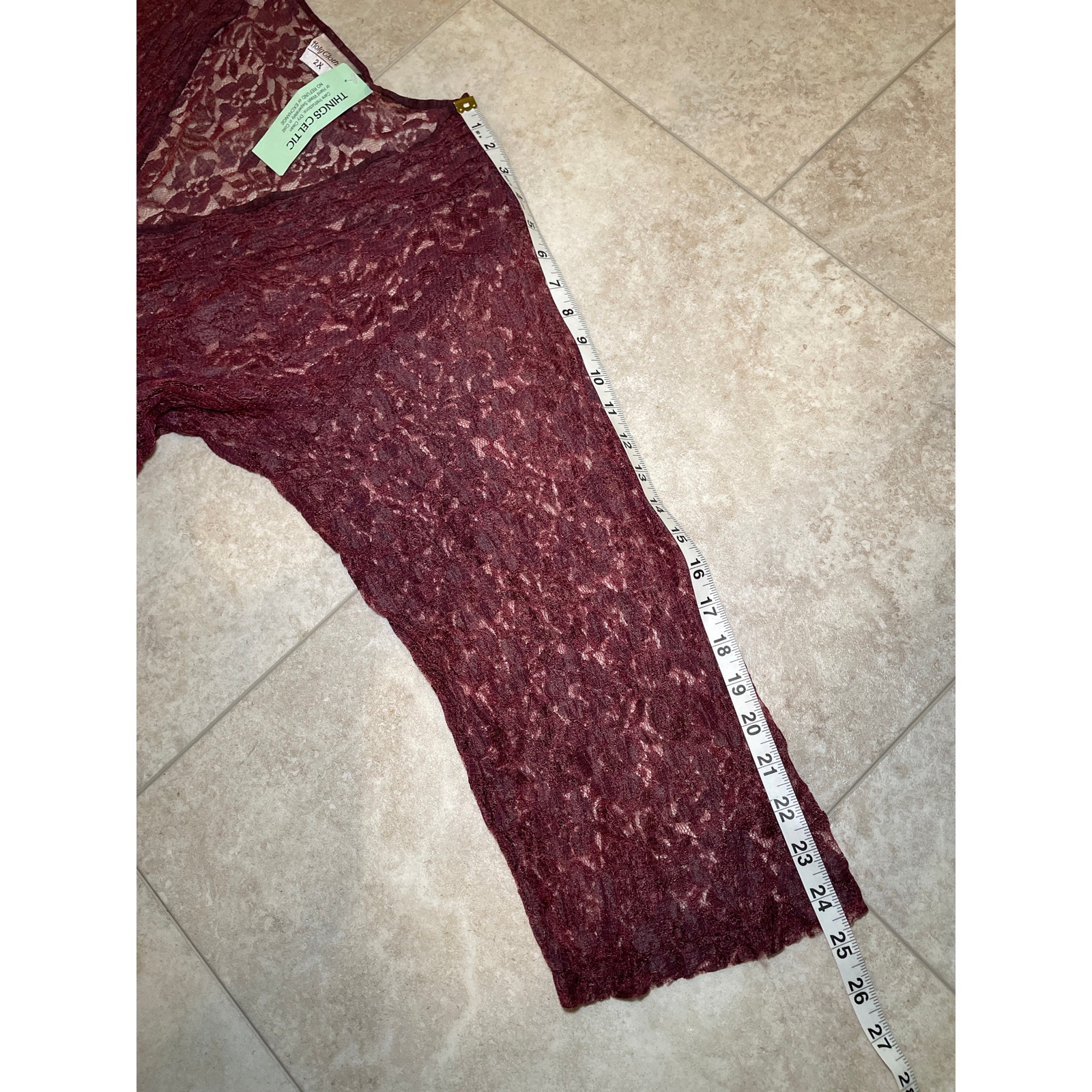 New Holy Clothing Tamara Maxi Burgundy Red Lace Rare Retired Dress 2x Overdress — image 4 of 8